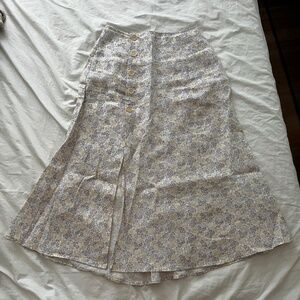Reformation long skirt linen floral size 2